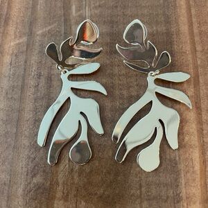 Gold Colored Leaf Drop Earrings